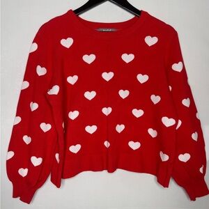 Marled by RC Red Heart Valentines Day Sweater Women's XL